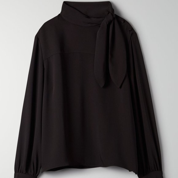 Aritzia Wilfred Trapeze Blouse Black XXS - Picture 4 of 7